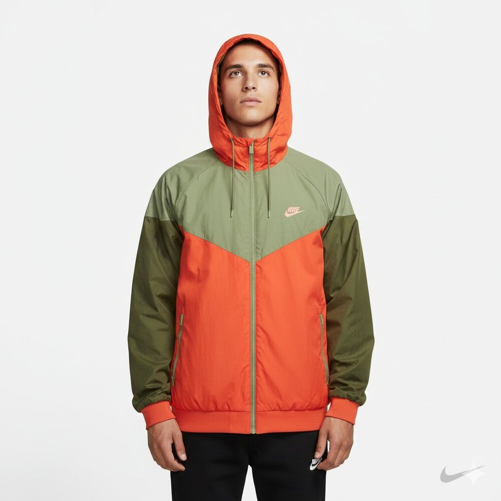 Vintage Nike Men's XXL‎ Colorblock Hooded Windbreaker